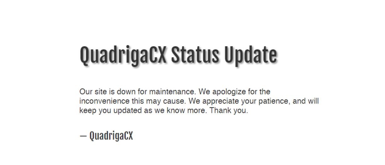 QuadrigaCX goes Offline